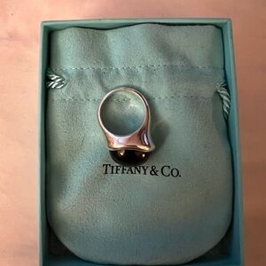 RARE Tiffany & Co. Elsa Peretti Cobochon Smoky Topaz Sterling Silver Ring